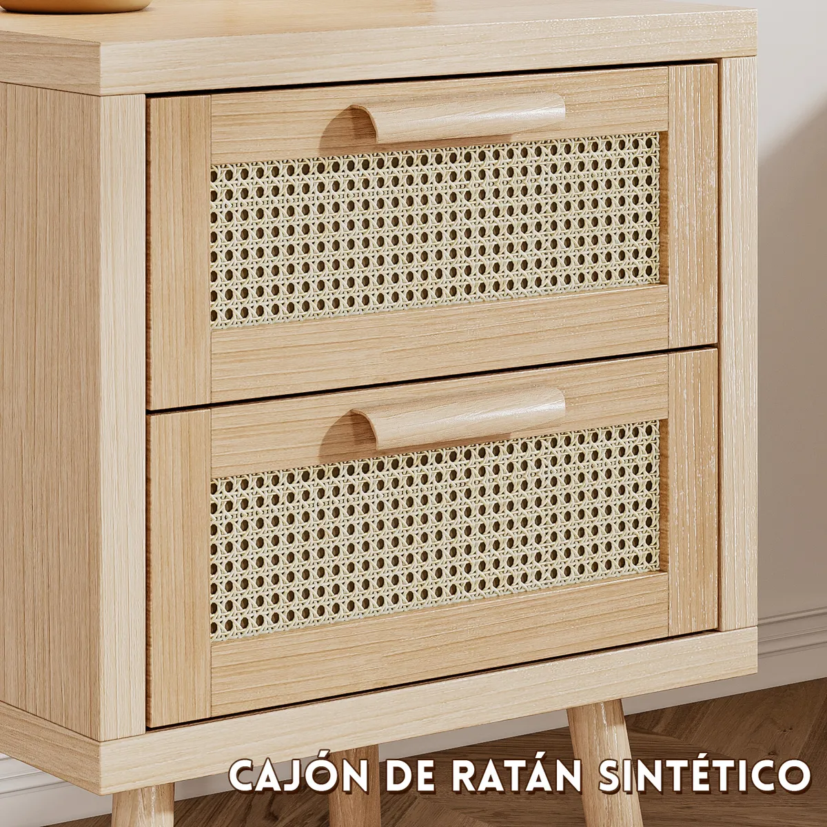 ELEMENT DESIGN - Velador con Cajones de PE Ratán 40x40x58 cm