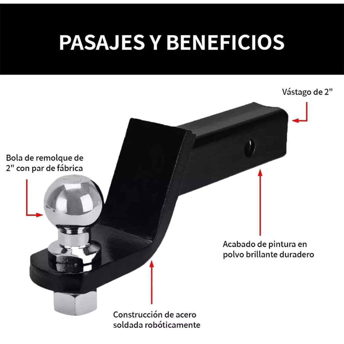 GENERICO - Kit Remolque Enganche Carro Arrastre Americano 6000 Lb