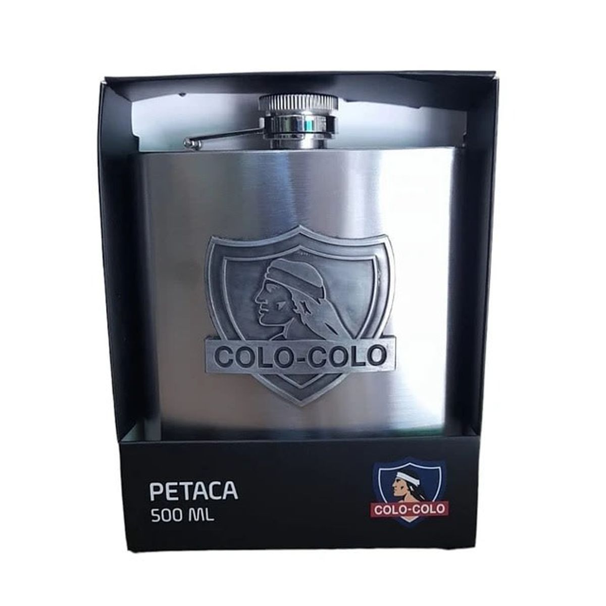 U DE CHILE - Botella Petaca Metálica 500ml Colo Colo