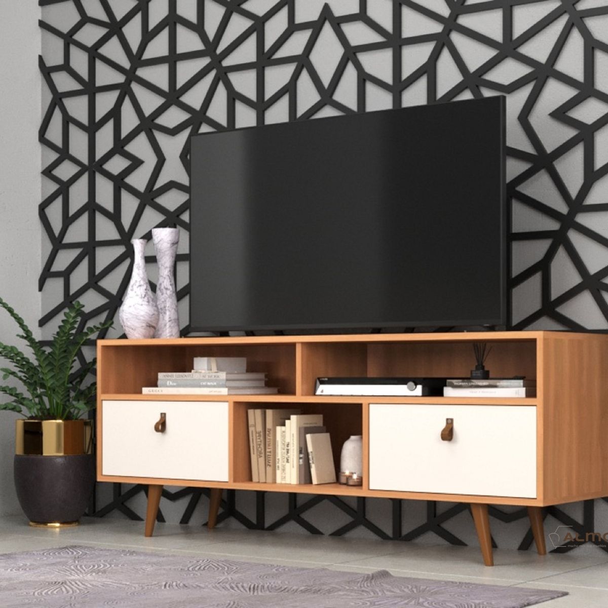 ALMORE - Rack Alemania 2 Caj Freijo/Off White