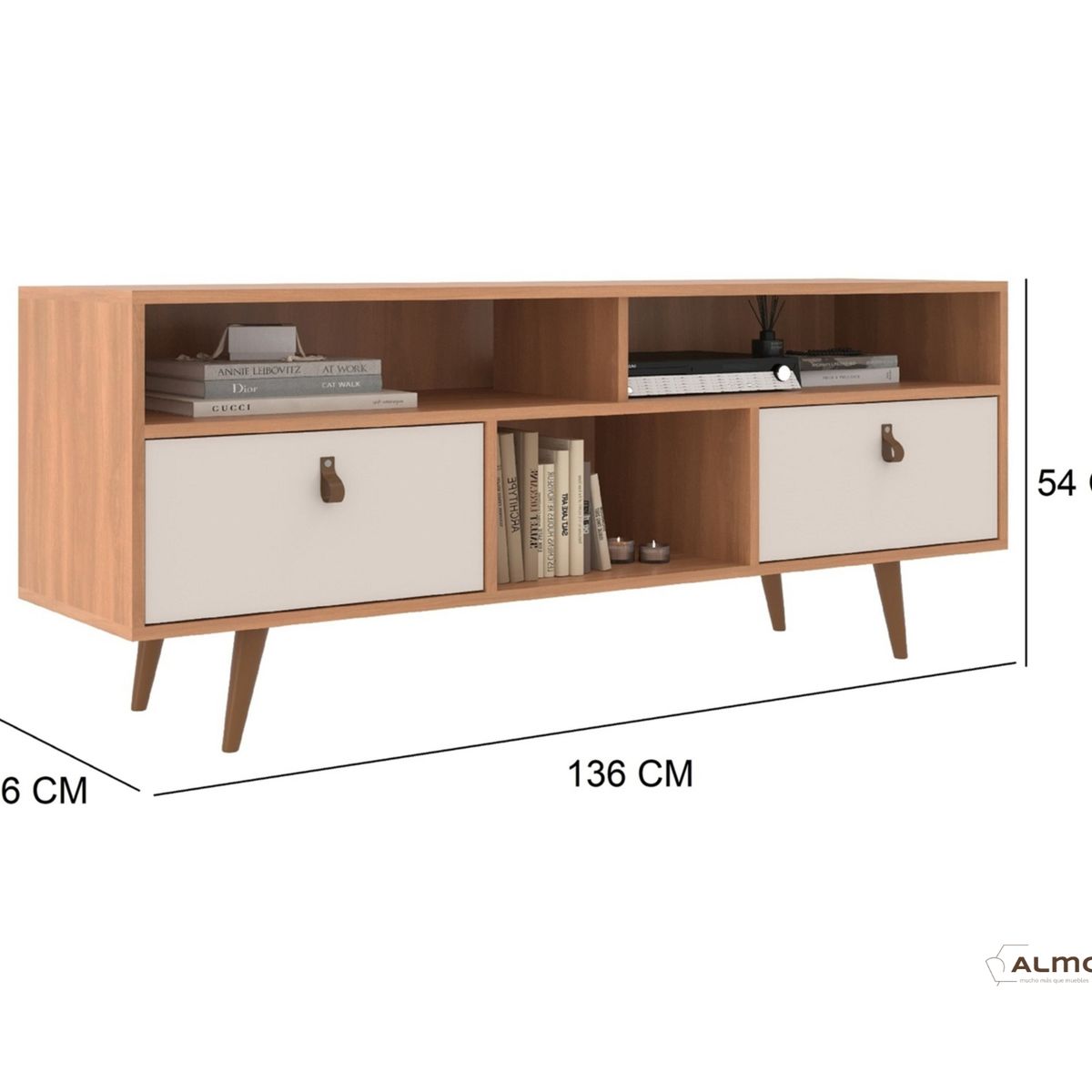 ALMORE - Rack Alemania 2 Caj Freijo/Off White