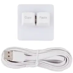 GENERICO - Mini Teclado 2 botones, Copiar-Pegar, para Juegos RGB Usb Blanco