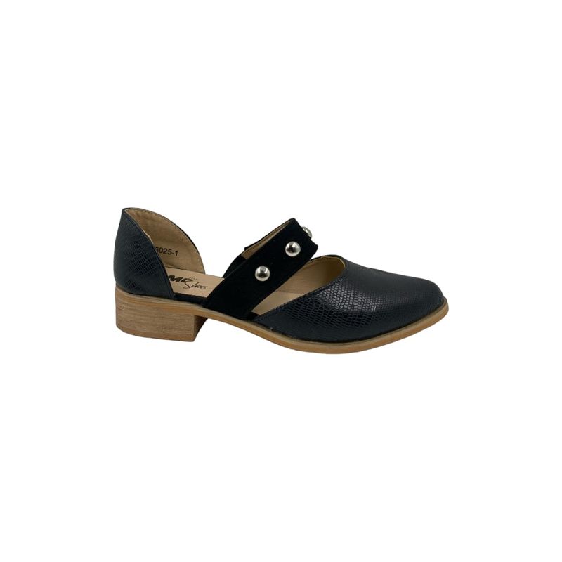 HERIEL - Zapato Negro Taco Bajo