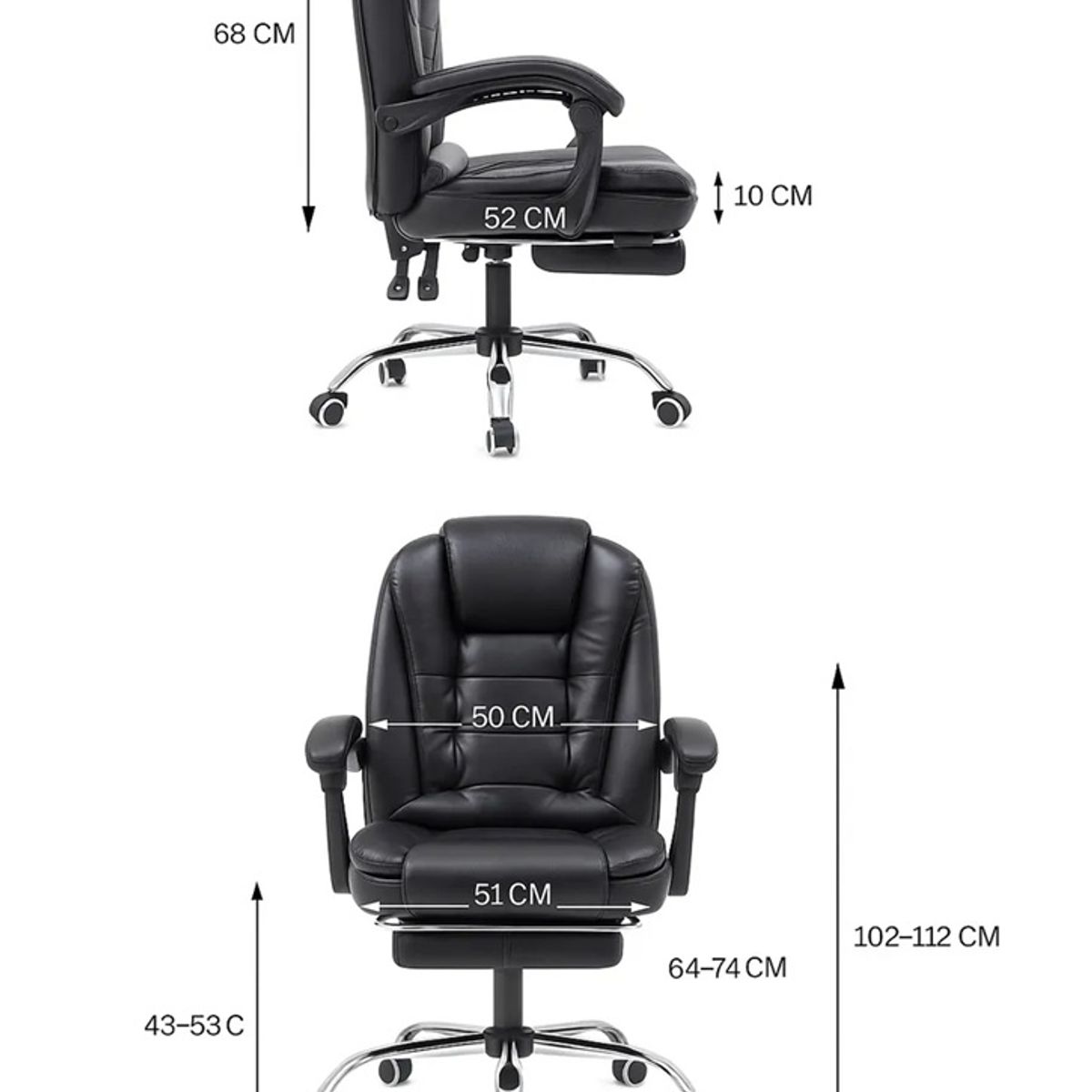 GENERICO - Silla De Oficina Profesional Ergonomica Reclinable Ajustable