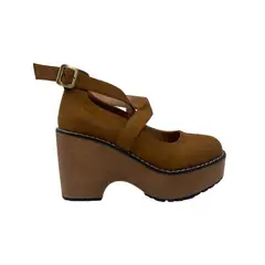 HERIEL - Zapato Café Gamuza Plataforma