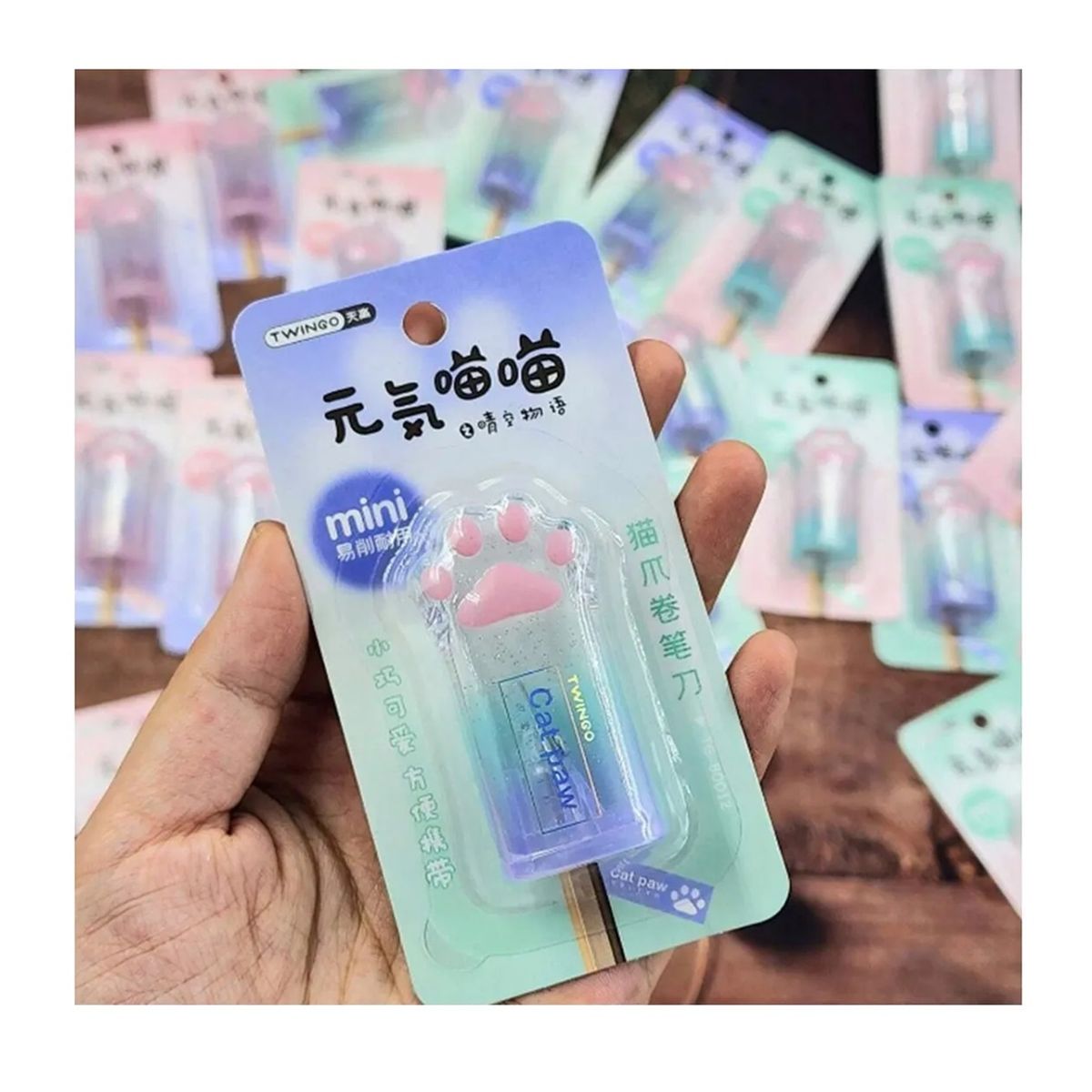 GENERICO - Sacapuntas Twingo Cat Paw Sea Colores Sacapuntas Kawaii