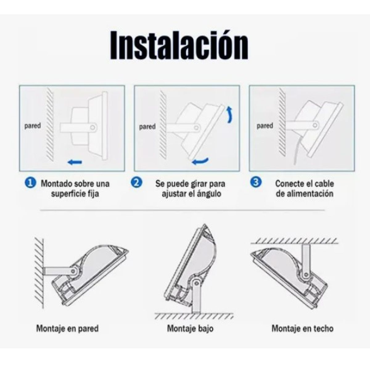 ESHOPANGIE - Foco Solar Reflector 500w Ip67 + Panel Solar +control Remoto