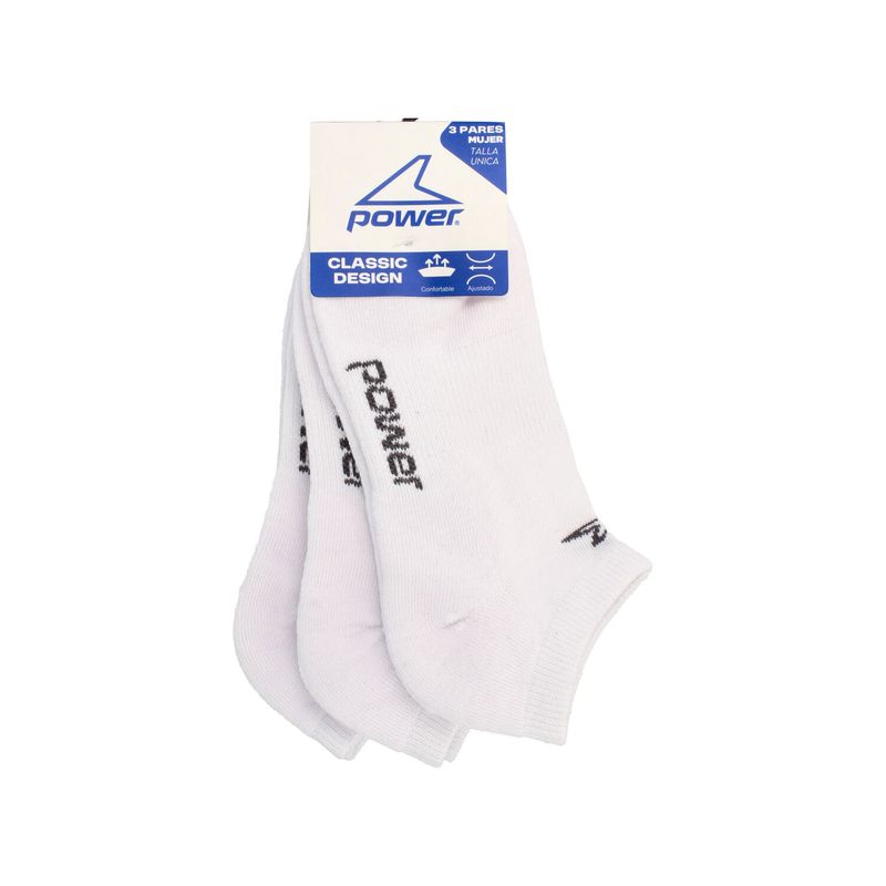 POWER - Calcetines Mujer Power Tripack Tech Wn White