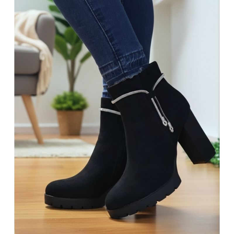 SNOOPY - Botin para Dama  en Gamuza  Taco Alto M460
