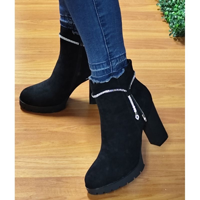 SNOOPY - Botin para Dama  en Gamuza  Taco Alto M460