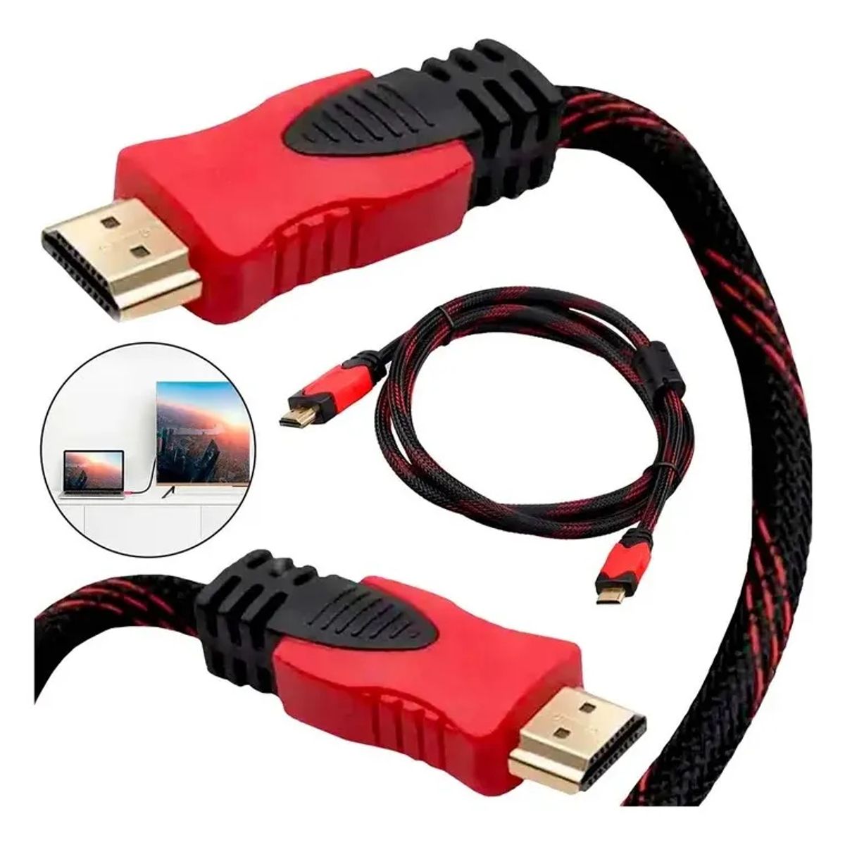 GENERICO - Cable Hdmi Trenzado 4k Full Hd 1.5 Metros