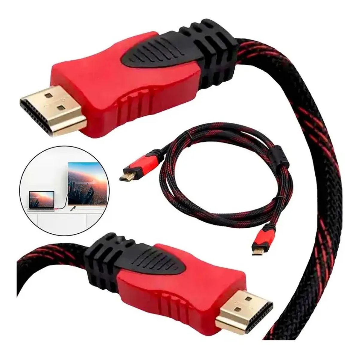 GENERICO - Cable Hdmi Trenzado 4k Full Hd 1.5 Metros