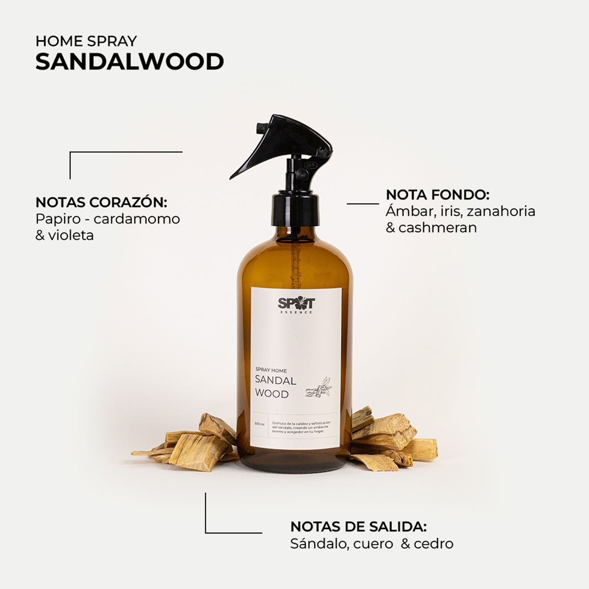 SPOT ESSENCE - Spray Home 500ml Sandalwood Ámbar