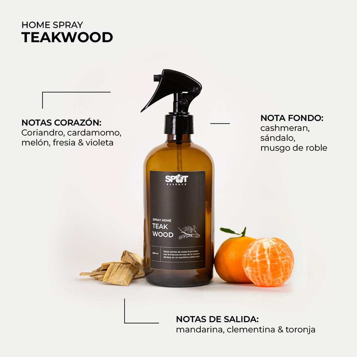 SPOT ESSENCE - Spray Home 500ml Teakwood Ámbar