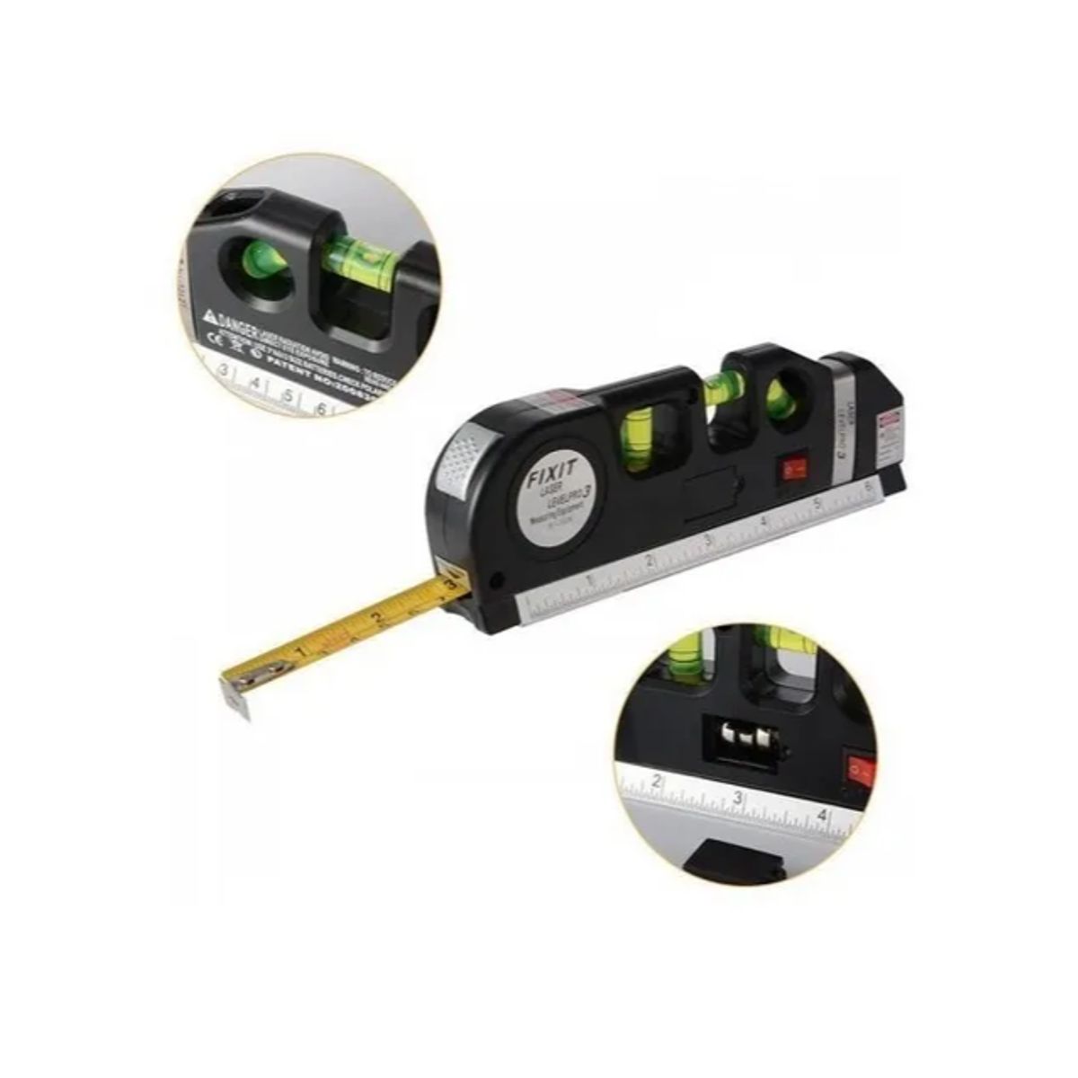 GENERICO - Nivelador Laser Nivel De Laser Cinta Métrica 3 Modos