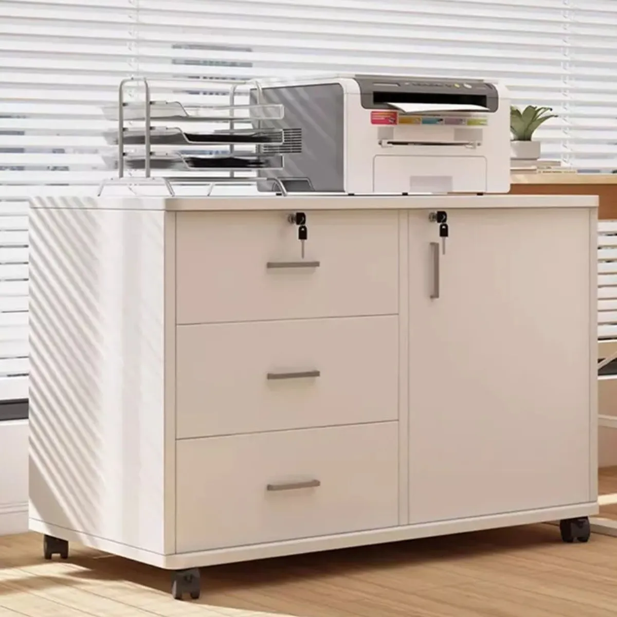 MUNDO MAGIA - Cajonera Oficina Archivador Gabinete Con Llave Y Ruedas