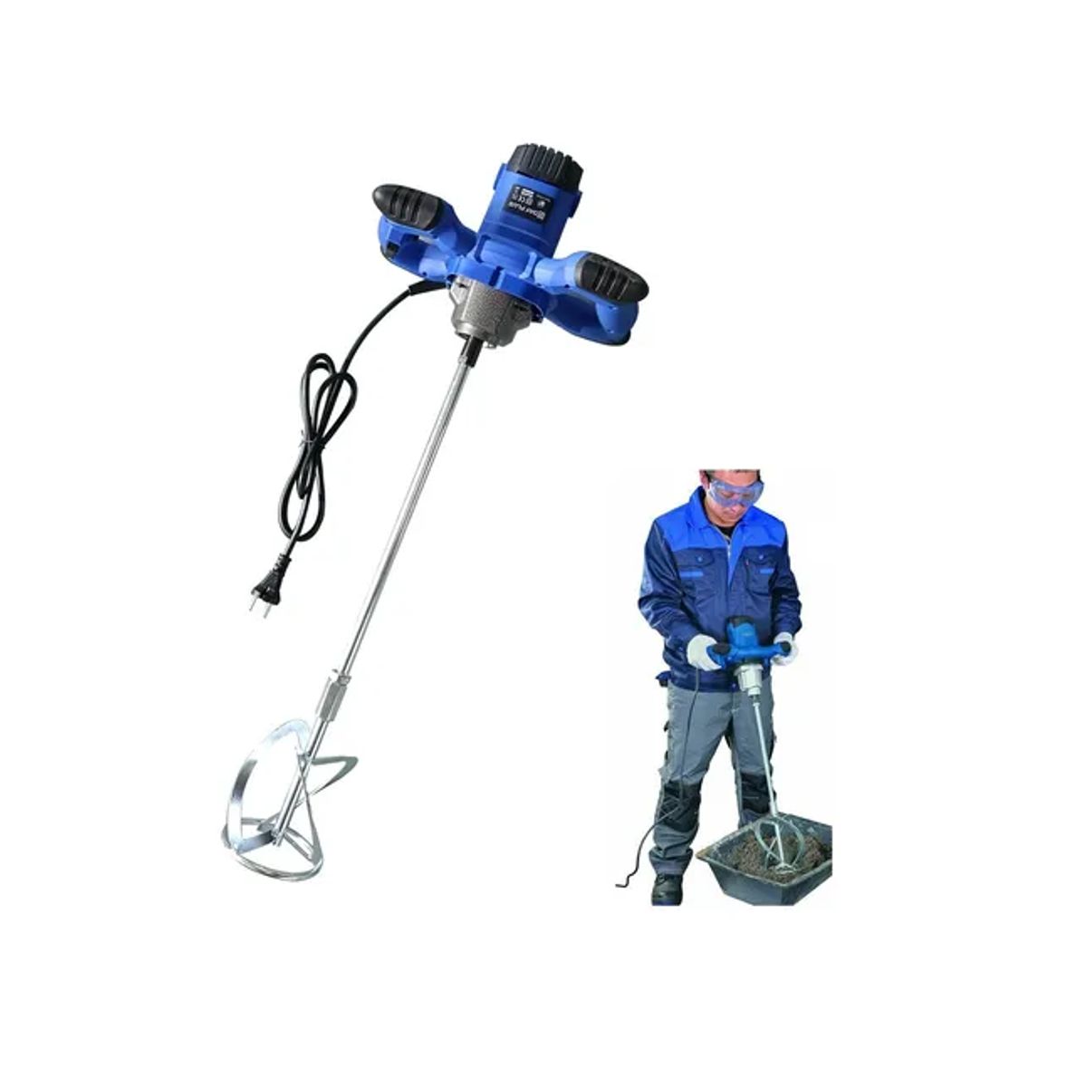 GENERICO - Mezcladora Eléctrica Revolvedor Pintura Cemento 1200w 750rpm