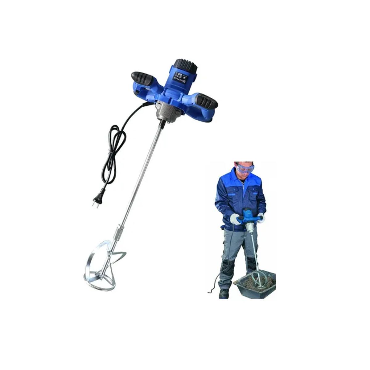 GENERICO - Mezcladora Eléctrica Revolvedor Pintura Cemento 1200w 750rpm