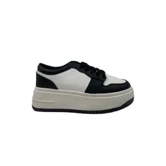 HERIEL - Zapatilla Blanca Y Negro Plataforma Mujer