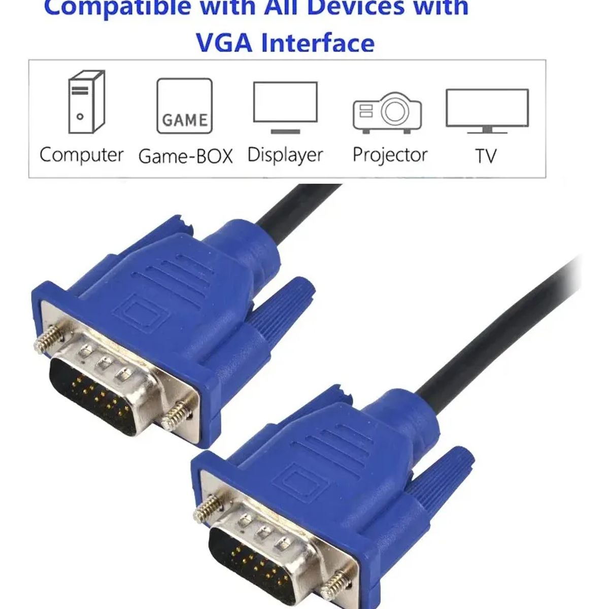GENERICO - Cable Extensión VGA Macho A Macho 3 Metros