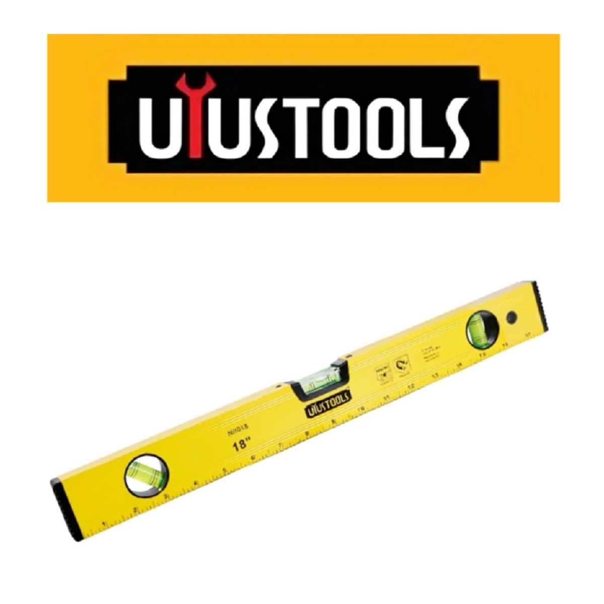 UYUSTOOL - NIVEL DE ALUMINIO 18 PULG CON IMAN UYUSTOOLS NII018