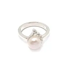COGGIOLA - Anillo Perla De Río Ala Circón Plata Fina 925