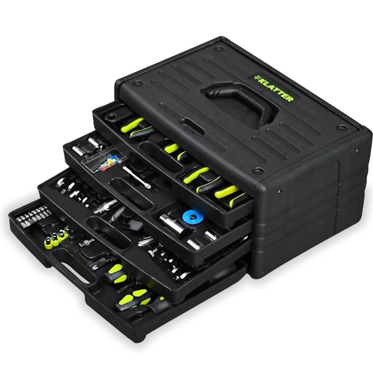 KLATTER - Kit Caja De Herramientas Klatter 160 Piezas compartimientos para traslado