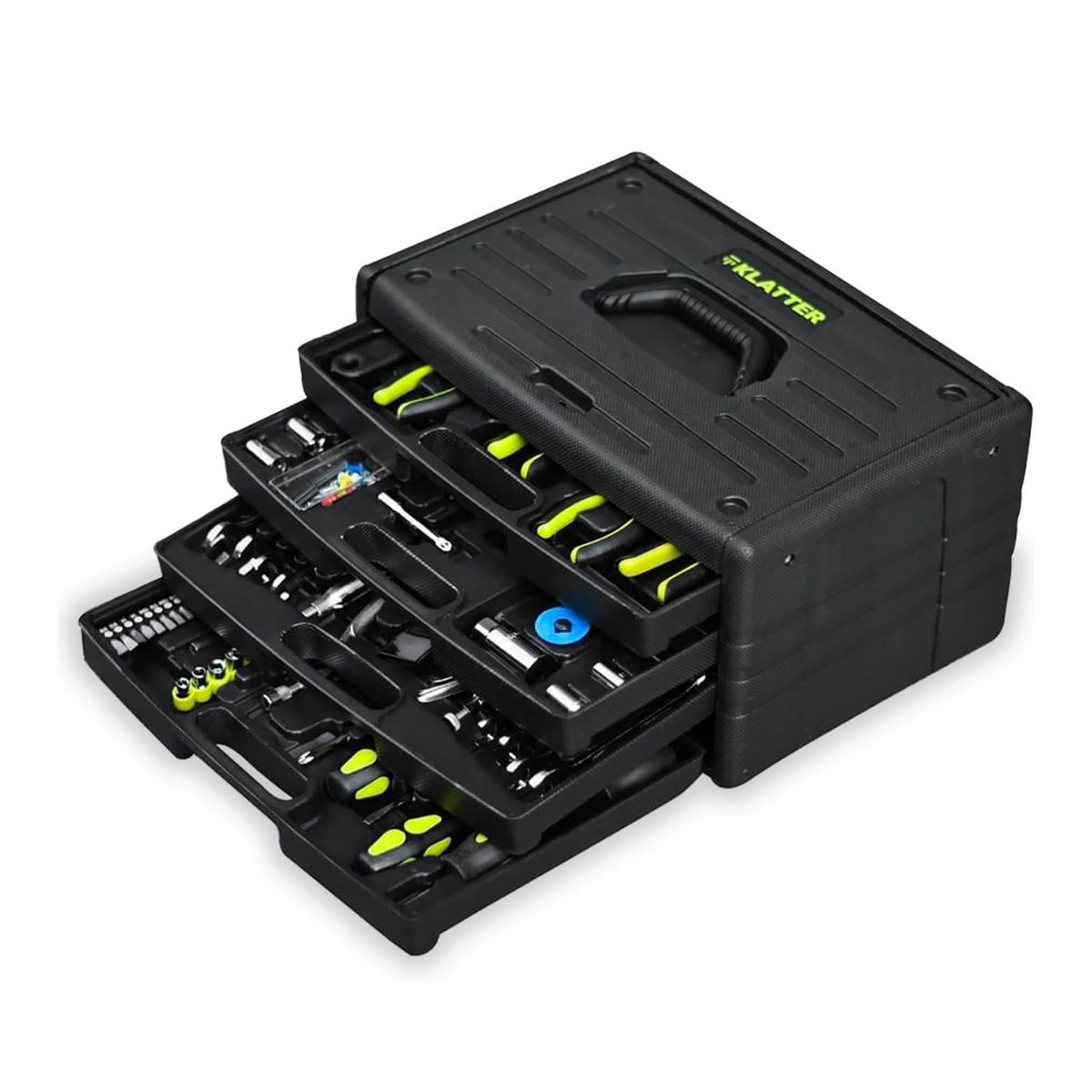 KLATTER - Kit Caja De Herramientas Klatter 160 Piezas compartimientos para traslado