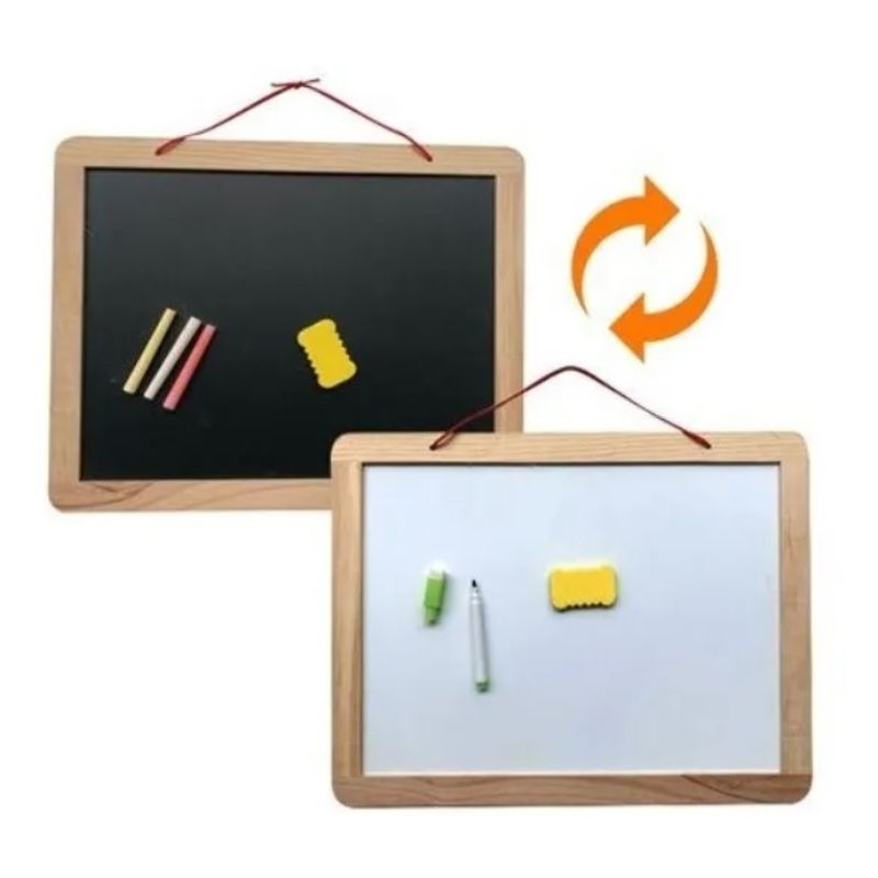 GENERICO - Pizarra Reversible Niños Tiza Plumón 26x20cm