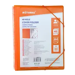 MOTARRO - Carpeta Archivadora Anillada A4 Con 40 Fundas Transparentes