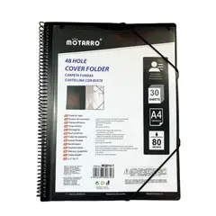 MOTARRO - Carpeta Archivadora Anillada A4 Con 30 Fundas Transparentes