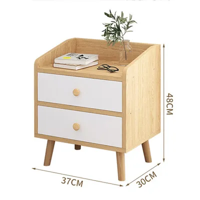 Imagen 2 del producto Velador Con 2 Cajones 37x30x48cm Estilo Moderno Marron Mdf