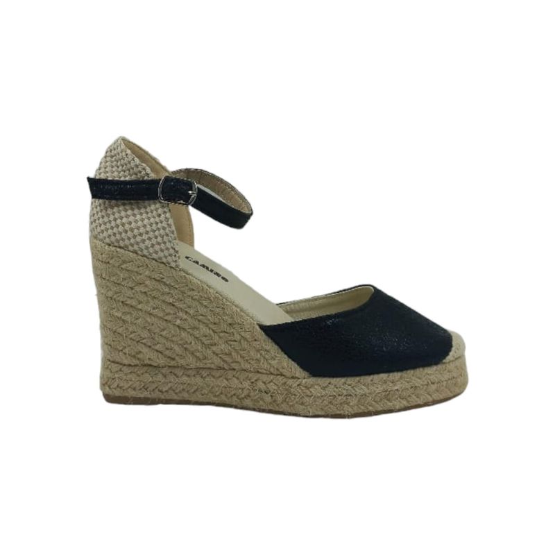 HERIEL - Zapato Negro Taco Cuña Mujer