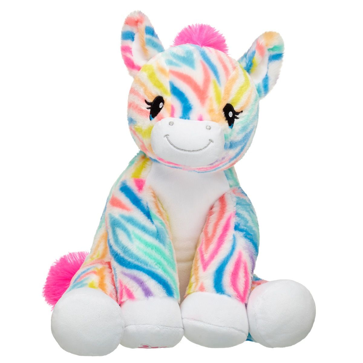 BUILD A BEAR - Peluche Build a Bear cebra arcoíris personalizada
