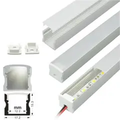 GENERICO - 9 Perfiles De 1 Metro Alto Sobrepuesto Para Cinta Led (1202)
