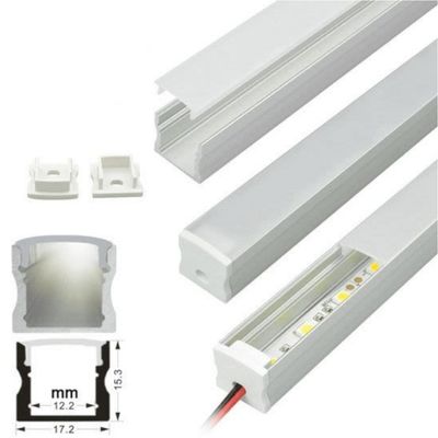 Imagen 2 del producto 9 Perfiles de 1 metro Alto Sobrepuesto para Cinta Led (1202)