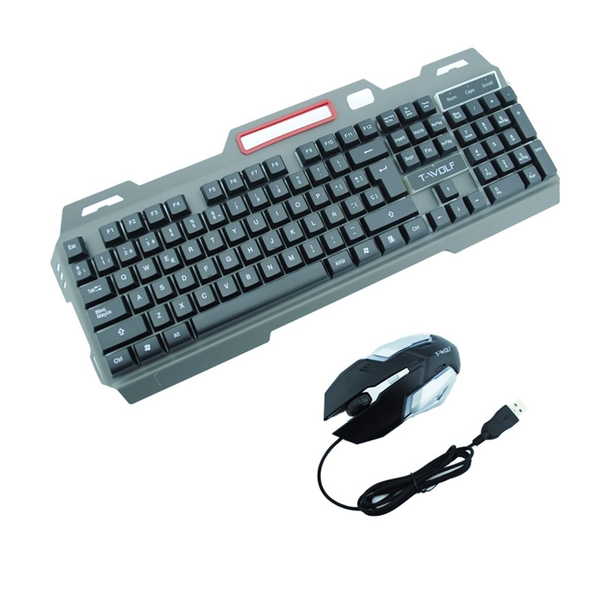 GENERICO - Teclado más Mouse cable T-Wolf Gamer Pro T600 teclado numerico