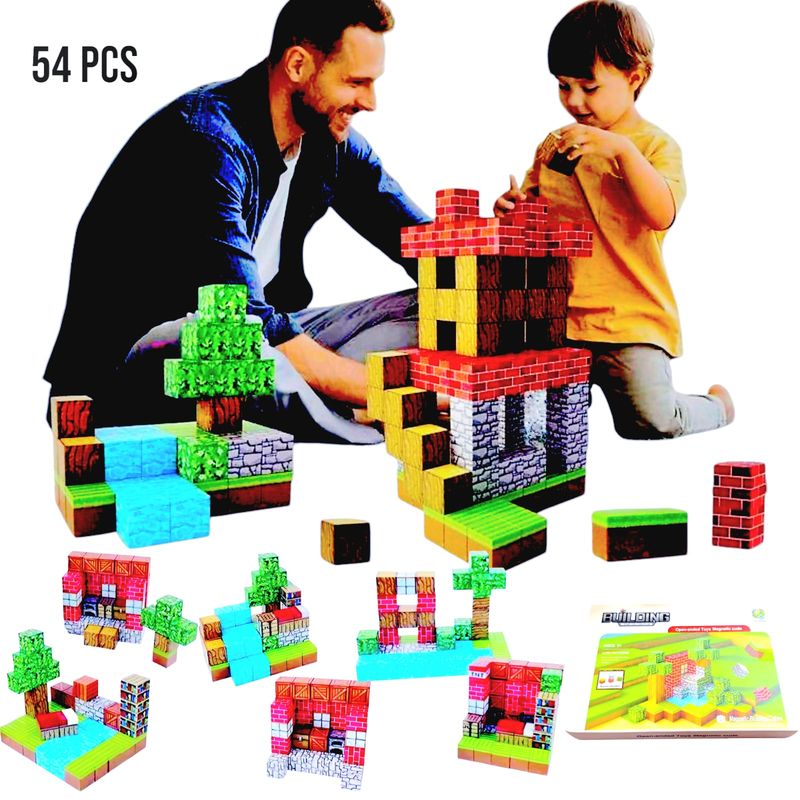 GENERICO - Juguete De Bloques Magnéticos Minecraf  54 Piezas