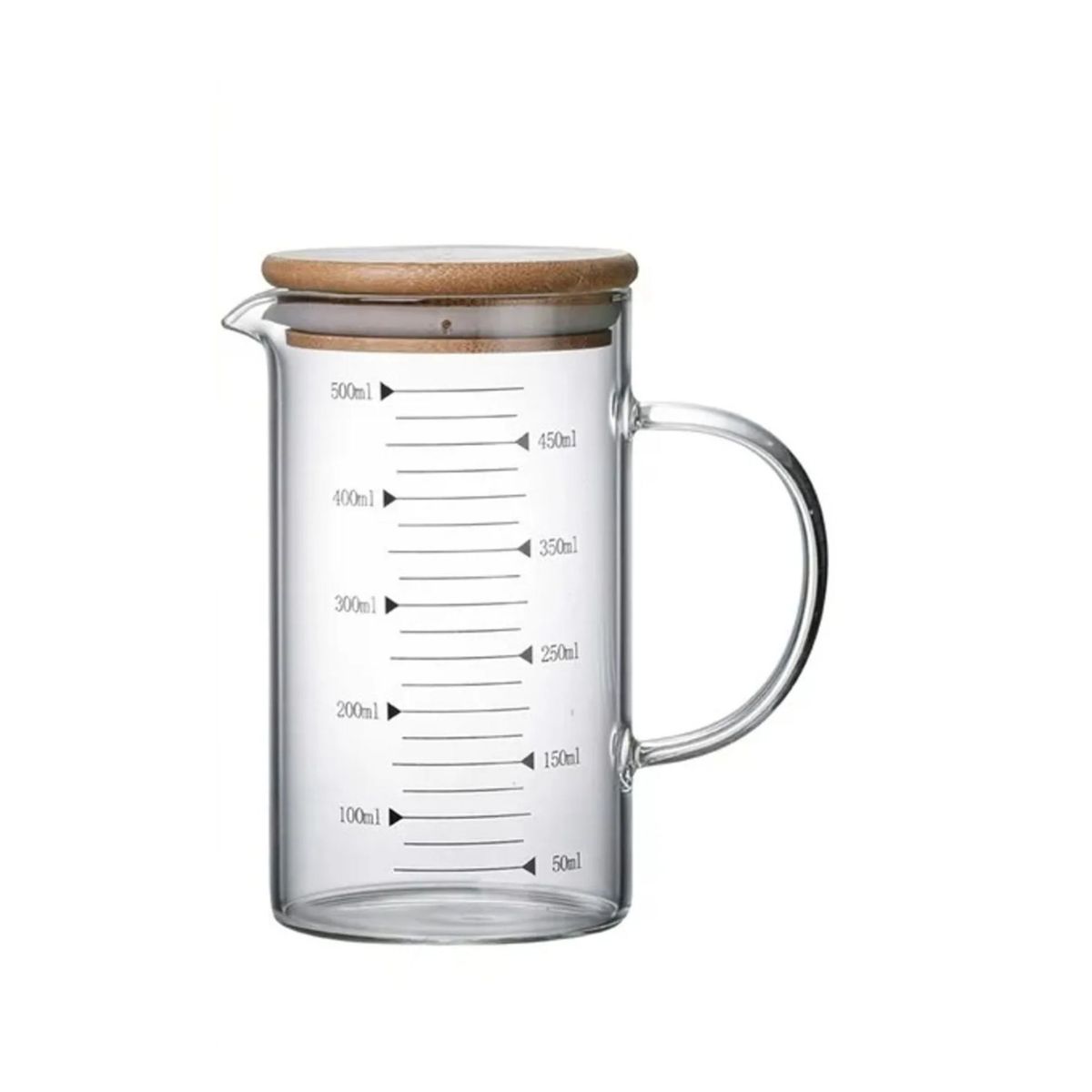 GENERICO - Jarra Medidora De Vidrio Tapa Medidora 500ml