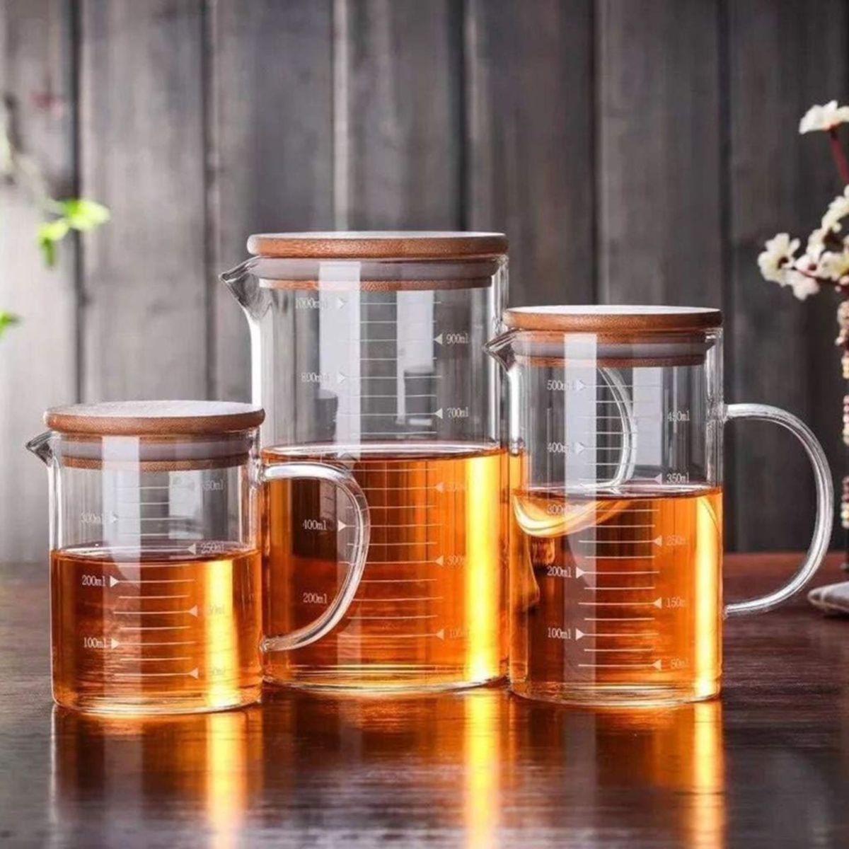 GENERICO - Jarra Medidora De Vidrio Tapa Medidora 500ml