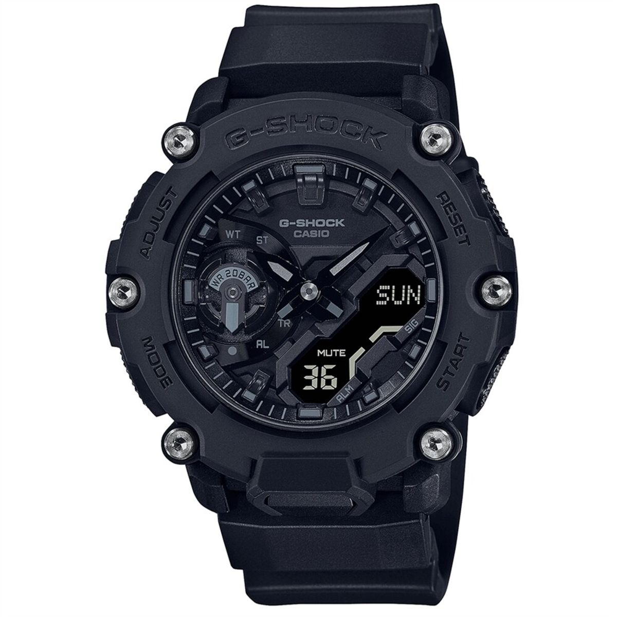 CASIO - RELOJ CASIO GSHOCK GA2200BB-1AD HOMBRE ANTIGOLPE WR200M