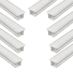 GENERICO - 9 Perfiles De 1 Metro Alto Embutido Para Cinta Led (1201)