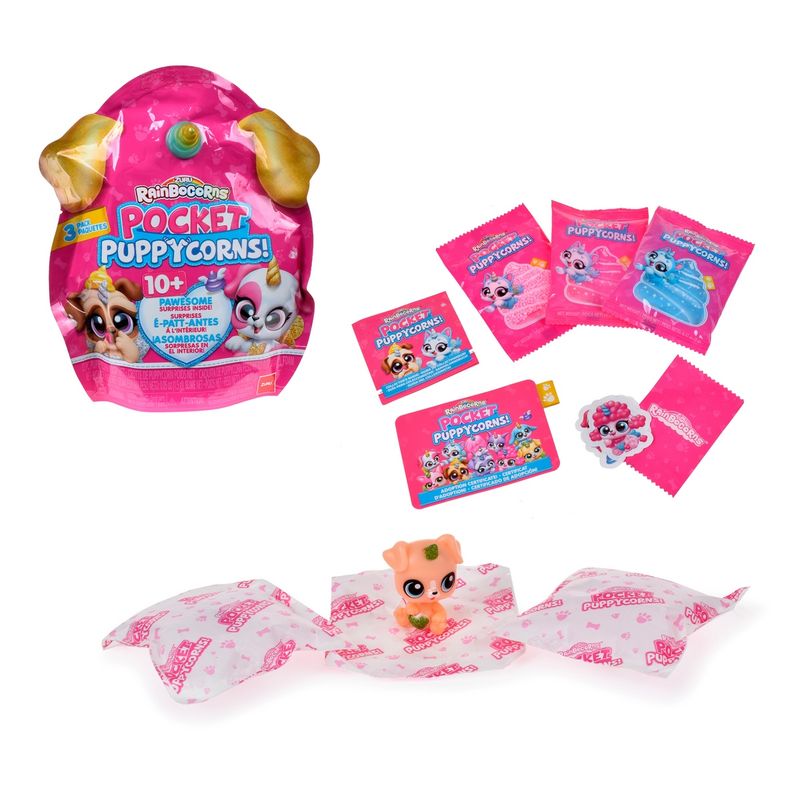 ANSALDO - PACK SORPRESA 3 FIGURAS PUPPYCORNS RAINBOCORNS - DORADO