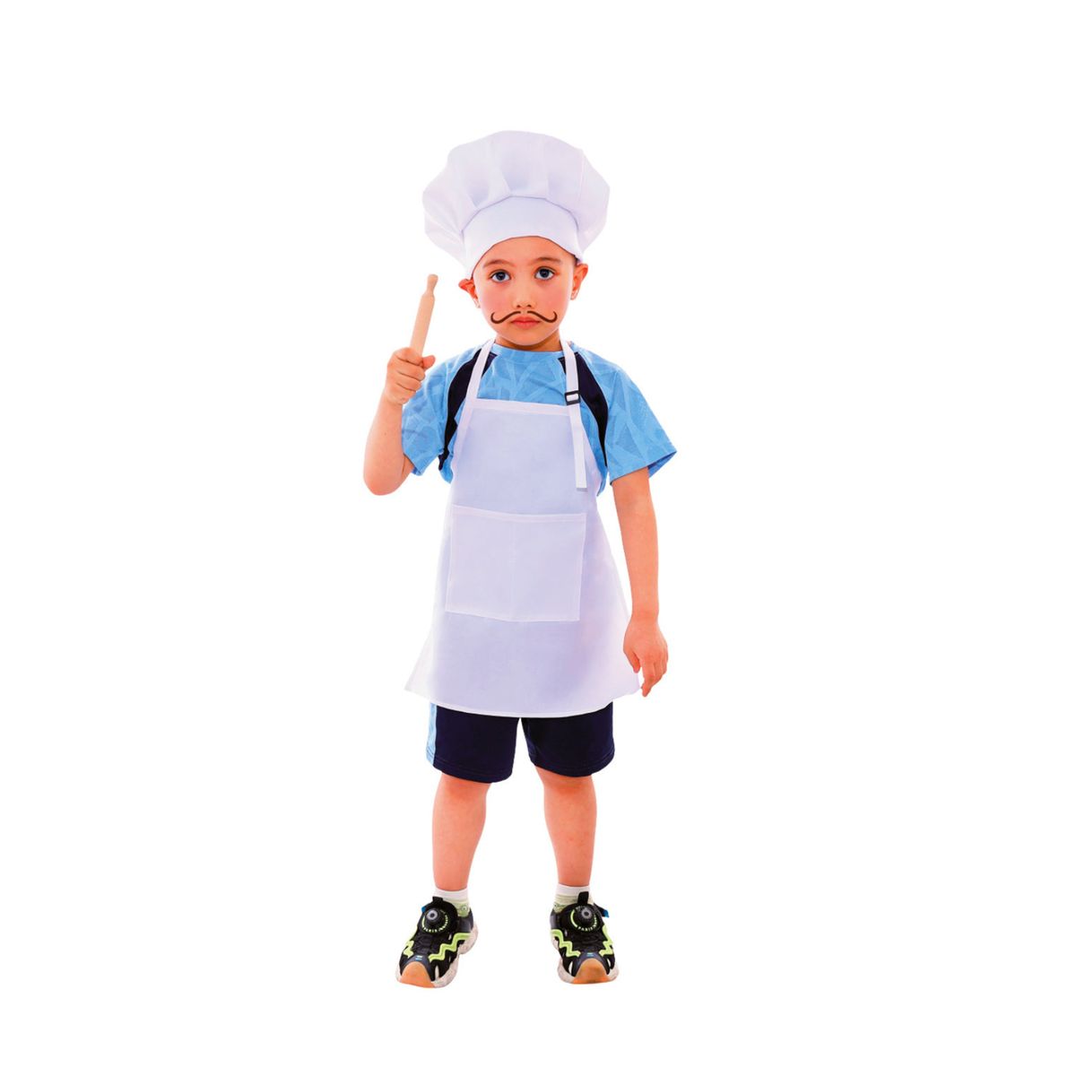 GENERICO - Disfraz De Chef Unisex Para Niños + Uslero Rodillo