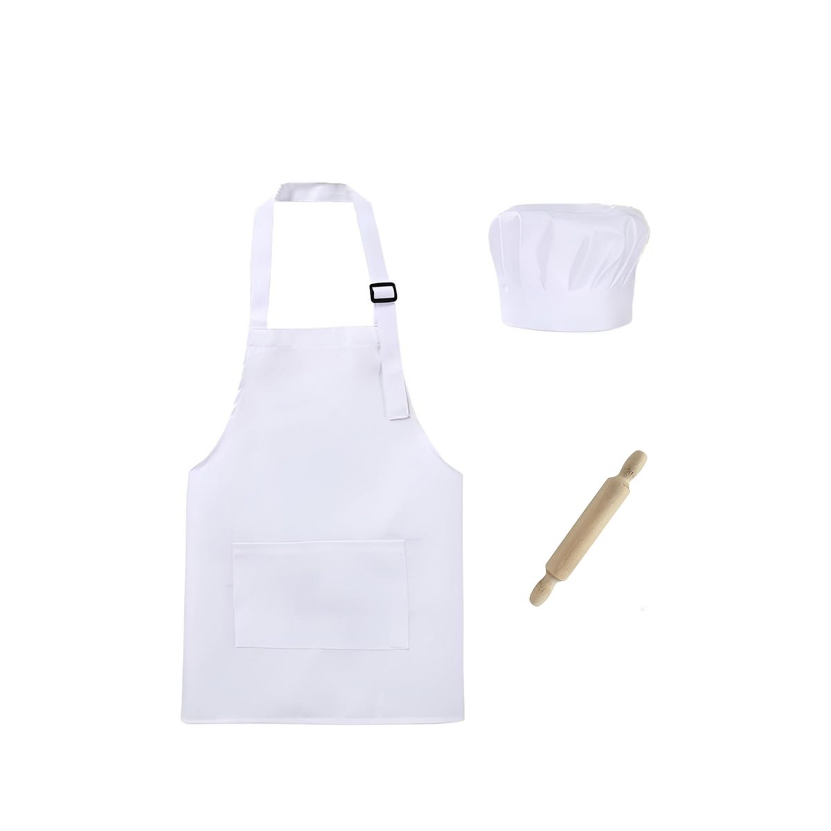 GENERICO - Disfraz De Chef Unisex Para Niños + Uslero Rodillo