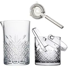 PASABAHCE - Jarro Mezclador Timeless 725ml+Hielera+Colador Bar