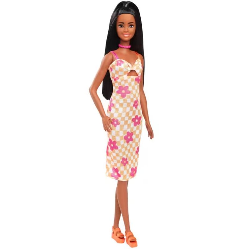 BARBIE - BARBIE FASHIONISTAS - VESTIDO AMARILLO A CUADROS