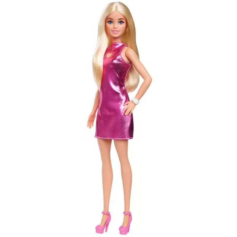 BARBIE - BARBIE FASHIONISTAS - VESTIDO ROSA METALICO