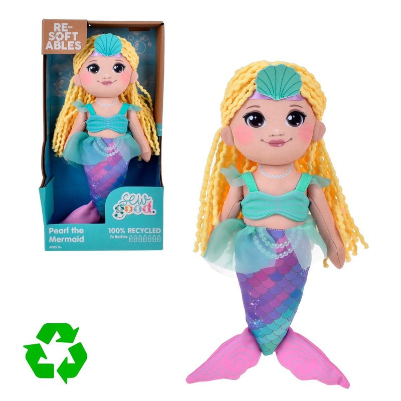 ANSALDO - MUÑECA DE TRAPO RECICLADO DE 30 CM RESOFTABLES - SIRENA