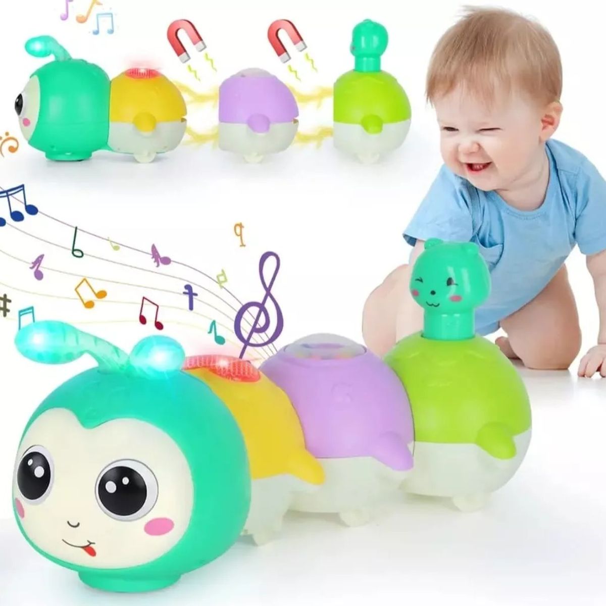 GENERICO - Juguete Sensorial Oruga Musical Movimiento